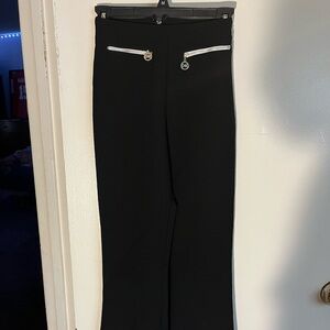 Vintage Y2K XOXO Black Flare Pants with Silver Accents